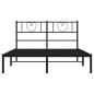 Preview: Bettgestell mit Kopfteil Metall Schwarz 120x190 cm
