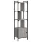 Preview: B?cherregal mit T?r Grau Sonoma 44,5x30x154,5 cm Holzwerkstoff