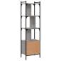 Preview: B?cherregal mit T?r Grau Sonoma 44,5x30x154,5 cm Holzwerkstoff