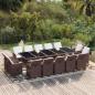 Preview: ARDEBO.de - 15-tlg. Garten-Essgruppe mit Kissen Poly Rattan Braun