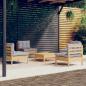 Preview: ARDEBO.de - 5-tlg. Garten-Lounge-Set mit Grauen Kissen Kiefernholz