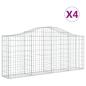 Preview: Gabionen mit Hochbogen 4 Stk. 200x30x80/100 cm Verzinktes Eisen
