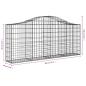 Preview: Gabionen mit Hochbogen 6 Stk. 200x30x80/100 cm Verzinktes Eisen