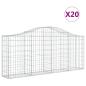 Preview: Gabionen mit Hochbogen 20 Stk. 200x30x80/100cm Verzinktes Eisen