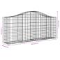 Preview: Gabionen mit Hochbogen 20 Stk. 200x30x80/100cm Verzinktes Eisen