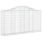 Preview: Gabionen mit Hochbogen 2 Stk. 200x30x100/120cm Verzinktes Eisen