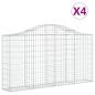 Preview: Gabionen mit Hochbogen 4 Stk. 200x30x100/120cm Verzinktes Eisen