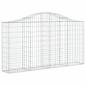 Preview: Gabionen mit Hochbogen 4 Stk. 200x30x100/120cm Verzinktes Eisen