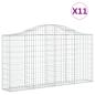 Preview: Gabionen mit Hochbogen 11Stk. 200x30x100/120cm Verzinktes Eisen