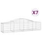 Preview: Gabionen mit Hochbogen 7 Stk. 200x50x40/60 cm Verzinktes Eisen