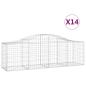 Preview: Gabionen mit Hochbogen 14 Stk. 200x50x60/80 cm Verzinktes Eisen