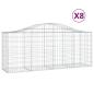 Preview: Gabionen mit Hochbogen 8 Stk. 200x50x80/100 cm Verzinktes Eisen