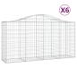 Preview: Gabionen mit Hochbogen 6 Stk. 200x50x100/120cm Verzinktes Eisen