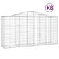 Preview: Gabionen mit Hochbogen 8 Stk. 200x50x100/120cm Verzinktes Eisen