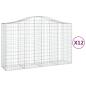 Preview: Gabionen mit Hochbogen 12Stk. 200x50x120/140cm Verzinktes Eisen