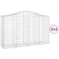 Preview: Gabionen mit Hochbogen 14Stk. 200x50x120/140cm Verzinktes Eisen