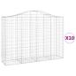 Preview: Gabionen mit Hochbogen 10Stk. 200x50x140/160cm Verzinktes Eisen