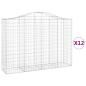 Preview: Gabionen mit Hochbogen 12Stk. 200x50x140/160cm Verzinktes Eisen
