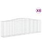 Preview: Gabionen mit Hochbogen 8 Stk. 400x50x120/140cm Verzinktes Eisen