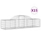 Preview: Gabionen mit Hochbogen 15 Stk. 200x50x40/60 cm Verzinktes Eisen