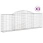 Preview: Gabionen mit Hochbogen 3 Stk. 300x30x100/120cm Verzinktes Eisen
