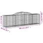 Preview: Gabionen mit Hochbogen 6 Stk. 300x50x80/100 cm Verzinktes Eisen