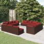 Preview: ARDEBO.de - 12-tlg. Garten-Lounge-Set mit Kissen Poly Rattan Braun