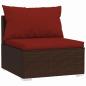 Preview: 9-tlg. Garten-Lounge-Set mit Kissen Poly Rattan Braun