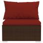 Preview: 9-tlg. Garten-Lounge-Set mit Kissen Poly Rattan Braun