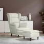 Preview: ARDEBO.de - Ohrensessel mit Hocker Creme Samt