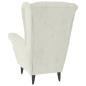 Preview: Ohrensessel mit Hocker Creme Samt