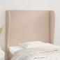 Preview: ARDEBO.de - Kopfteil mit Ohren Cappuccino-Braun 93x23x118/128 cm Kunstleder