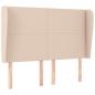 Preview: Kopfteil mit Ohren Cappuccino-Braun 147x23x118/128cm Kunstleder