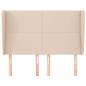 Preview: Kopfteil mit Ohren Cappuccino-Braun 147x23x118/128cm Kunstleder