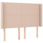 Preview: Kopfteil mit Ohren Cappuccino-Braun 147x16x118/128cm Kunstleder