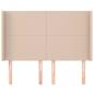 Preview: Kopfteil mit Ohren Cappuccino-Braun 147x16x118/128cm Kunstleder