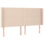 Preview: Kopfteil mit Ohren Cappuccino-Braun 183x16x118/128cm Kunstleder
