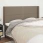 Preview: ARDEBO.de - Kopfteil mit Ohren Taupe 183x16x118/128 cm Stoff