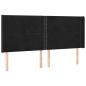 Preview: Kopfteil mit Ohren Schwarz 183x16x118/128 cm Samt
