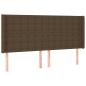 Preview: Kopfteil mit Ohren Dunkelbraun 183x16x118/128 cm Stoff