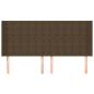 Preview: Kopfteil mit Ohren Dunkelbraun 183x16x118/128 cm Stoff