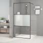 Preview: ARDEBO.de - Duschwand f?r Begehbare Dusche Schwarz 100x195 cm Halbmatt ESG