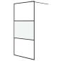 Preview: Duschwand f?r Begehbare Dusche Schwarz 100x195 cm Halbmatt ESG
