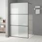 Preview: ARDEBO.de - Duschwand f?r Begehbare Dusche Schwarz 115x195 cm Matt ESG-Glas