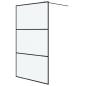 Preview: Duschwand f?r Begehbare Dusche Schwarz 115x195 cm Matt ESG-Glas