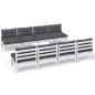 Preview: 9-tlg. Garten-Lounge-Set mit Kissen Kiefer Massivholz