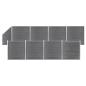 Preview: ARDEBO.de - WPC Zaun-Set 8 Quadrate + 1 Schräge 1484x186 cm Grau