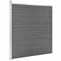 Preview: WPC Zaun-Set 10 Quadrate + 1 Schräge 1830x186 cm Grau