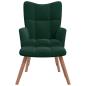 Preview: Relaxsessel mit Hocker Dunkelgr?n Samt