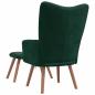 Preview: Relaxsessel mit Hocker Dunkelgr?n Samt